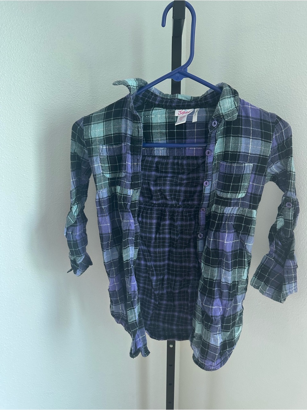 Justice size 8 flannel button down top